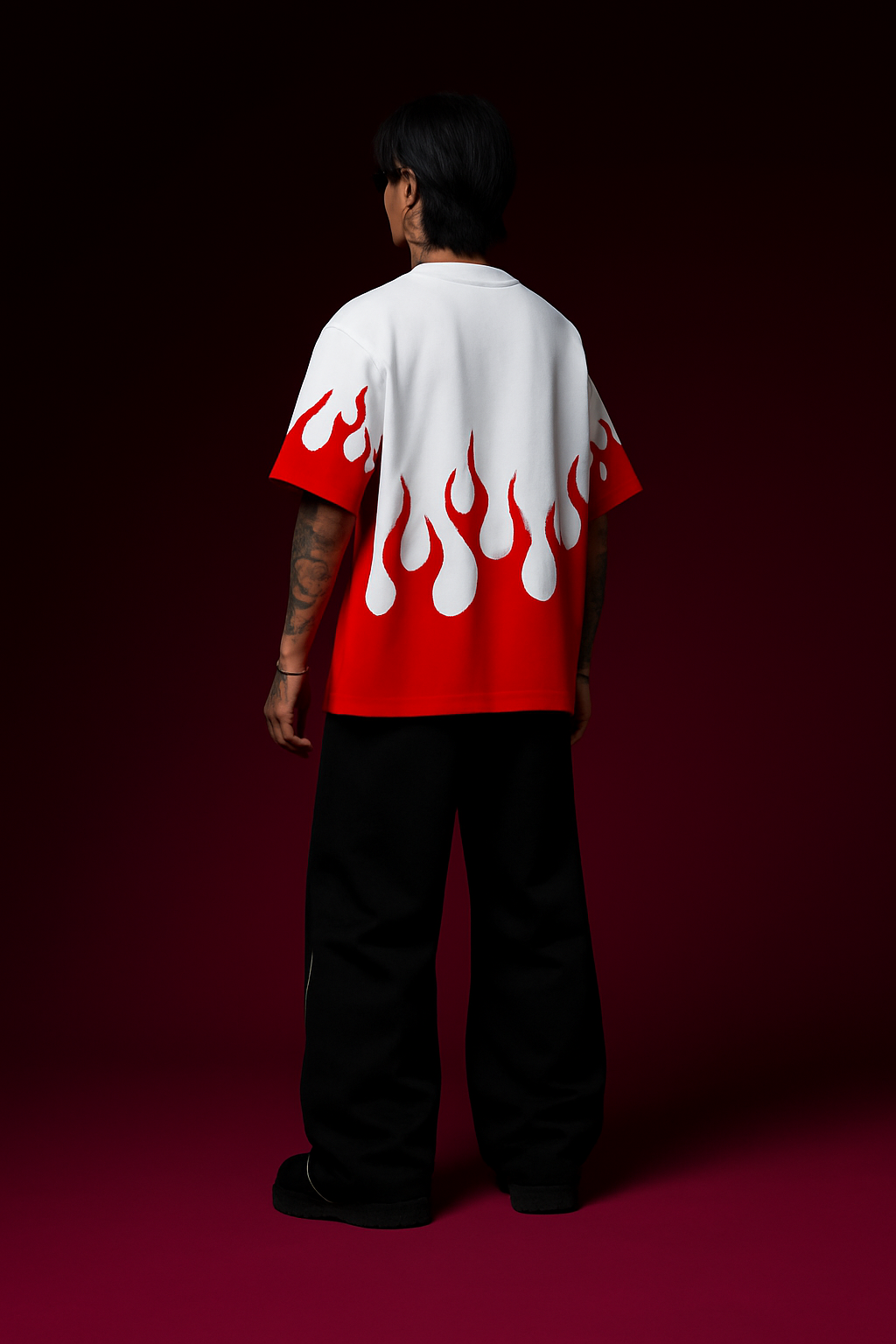 RED FLAME OVERSIZED TEES