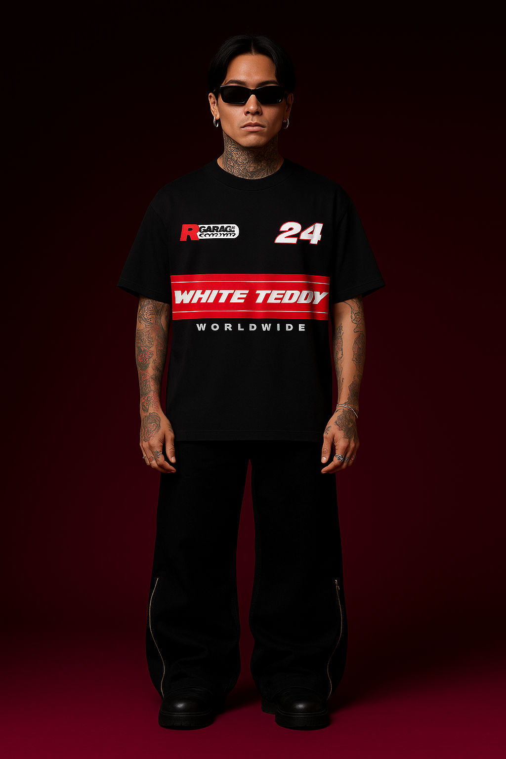 WHITE TEDDY GARAGE OVERSIZED TEES
